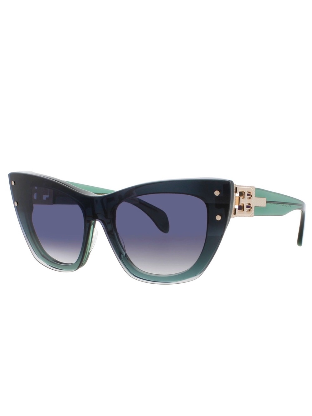 New BUGATTI 48L BGN Sunglasses Crystal Green with Grey Gradient Lenses Authentic